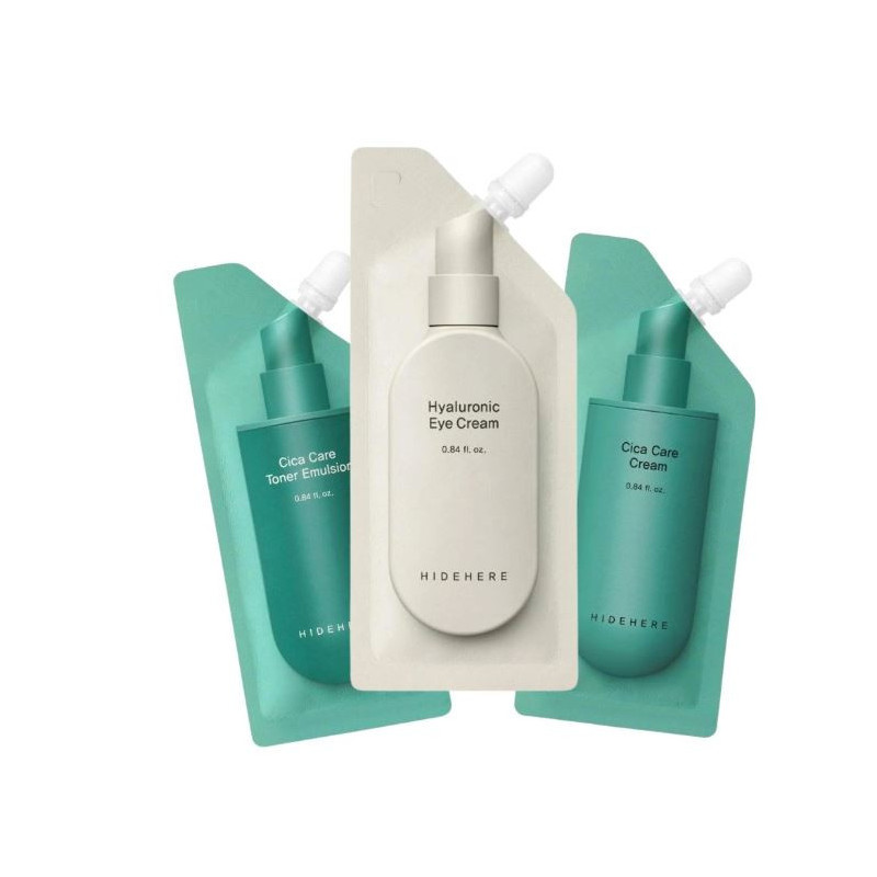 HIDEHERE Základní rutina Cica Care pro citlivou pleť 3x25 ml HIDEHERE Základní rutina Cica Care pro citlivou pleť 3x25 ml